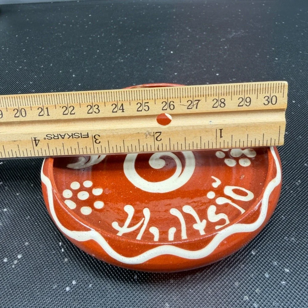 Hoganas‎ Keramik Redware Pottery Dish Hultsjo Swedish Folk Art Spiral 4 Inch